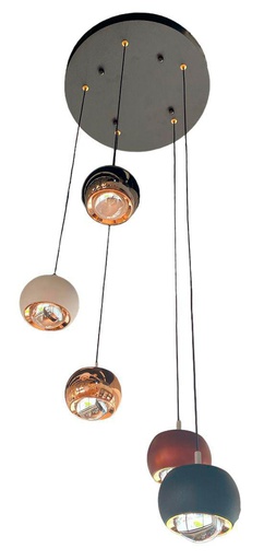 [182355 | MP-102-5] Lamp. Colg. Led 3K 5L 60W D35Cm/Base Neg Mix Colors