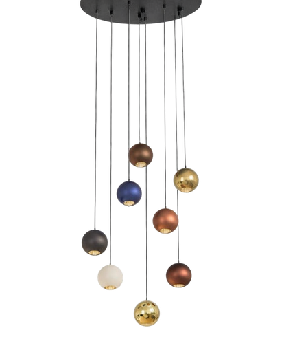 [182367 | MP-104-14] Lamp. Colg. Led D50Cm Base/Neg Mix Colors 14L