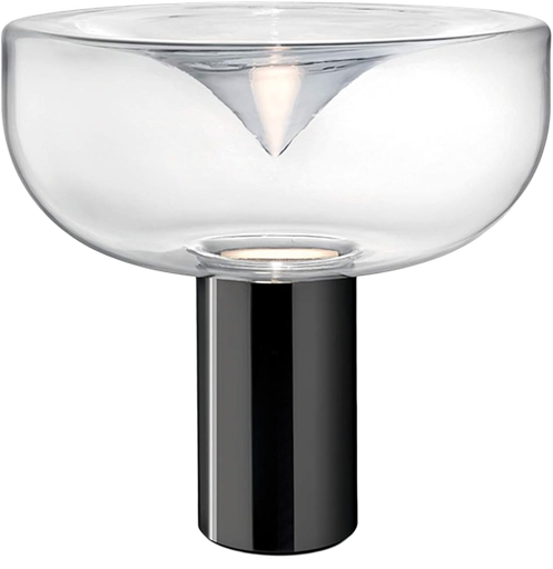 [182514 | KZMGML121-CR] Lamp. Mesa T/U 1L E27 Cromo+Cristal Transp. (350X350Mm)