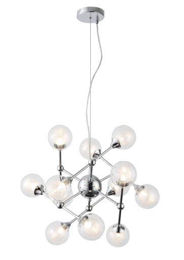 [191001 | NIC-1203P-12CH] Lamp. Colg. 12G9 Metal+Vidrio 59X56Cm