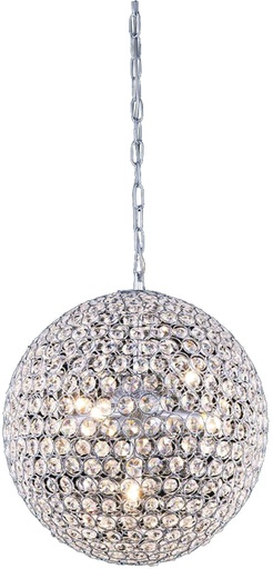 [191064 | NIC-3150P-6] Lamp. Colg. Bola Cristal 40Cm 6Xg9