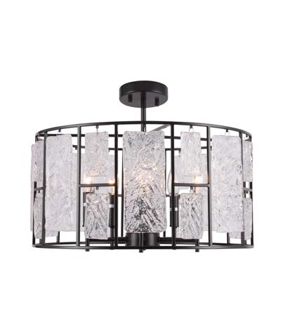 [191117 | NC3192C-5 B6] Lamp. Techo Pantalla Vidrio+Metal 5L E14 51Cm