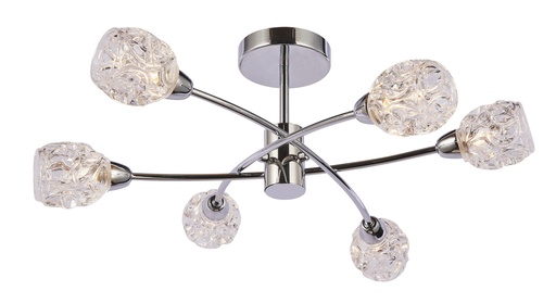 [191123 | NIC-5350C-6CR] Lamp. Techo 6L G9 Cr+Clar Glass 50Cm