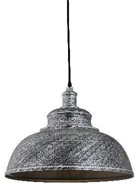 [200024 | KZYDLT1508L Gy B6] Lamp. Colg. 1L E27 Metal Gris T/Campana (410x290)Mm