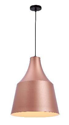 [200106 | LT7788L CP B6] Lamp. Colg. 1L E27 Alum. T/Campana 40X48Cm Cooper+Blanco