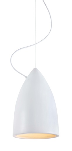 [200119 | LT7737 WH] Lamp. Colg. 1L E27 Alum. 20X30Cm Matt Blanco+Blanco