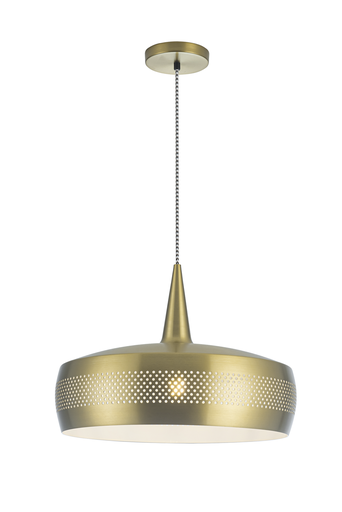 [200178 | T7828] Lamp. Colg. 1L E27 Aluminio Cobre+Blanco (D430X280Mm)