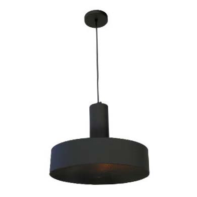 [201007 | 887211.08] Lamp. Colg. 1L E27 Redonda D40X35Cm Negra