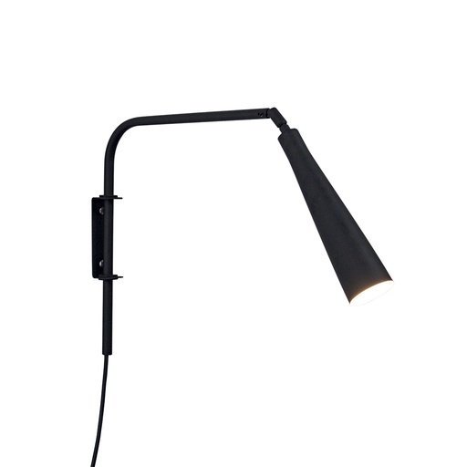 [201022 | 883611.08] Aplique De Pared 1L G9 T/Cono Negro (340X270Mm)