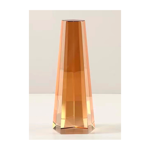 [350014 | AJM-14] Figura De Triangulo Grande De Cristal Ambar