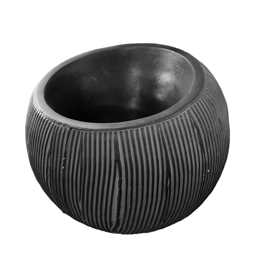 [350047 | JY1641B] Maceta Fibra De Vidrio Redonda Gris 62X62X54Cm