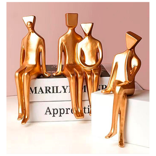 [350123 | 0724-1] Set Figuras De Hombres Sentados Dorados