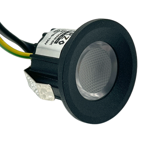 [010491 | NY01/3W-BK 6K] O. DRAGON LED RED. ALUMINIO NEGRO 3W 6K 300LM(D35X25MM)