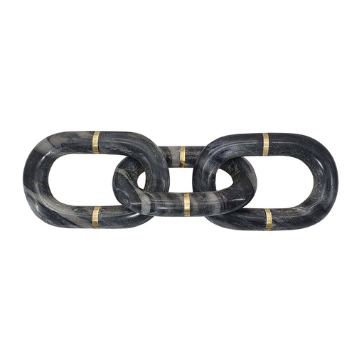 [151293 | 78465] FIGURA DE CADENA DE MARMOL NEGRO Y BLANCO