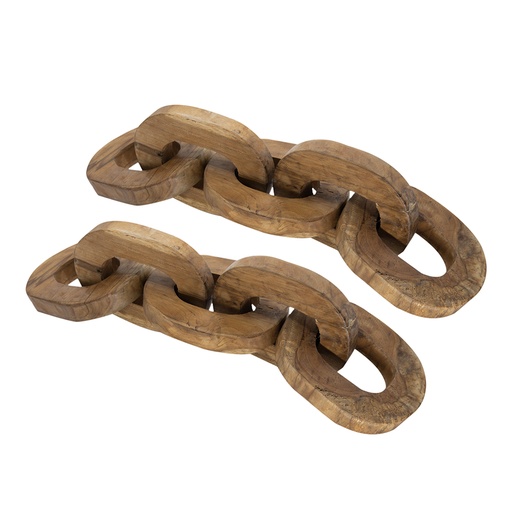 [151322 | 78343] SET2 FIGURA DE CADENAS DE MADERA CLARA
