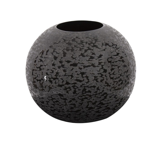 [151400 | 35221] FLORERO DE METAL REDONDO GLOSSY EN NEGRO