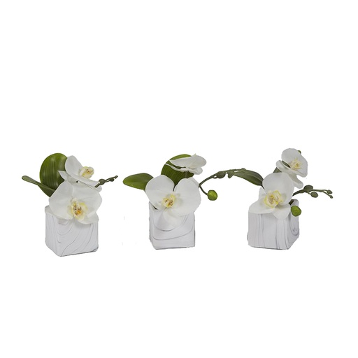 [151416 | 201017] PLANTA DE PLASTICO DE MAGNOLIA ROSA EN BASE DE VIDRIO