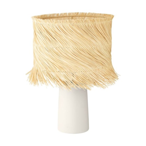 [195030 | 390239] LAMP. MESA 1L E27 PAISANO CERAMICA BEIGE+PANTALLA RATTAN (515X300MM)