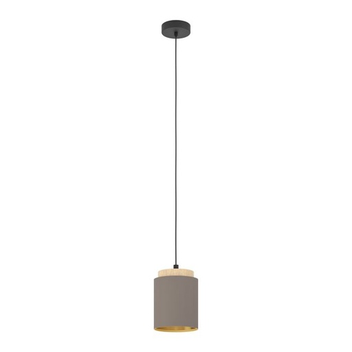 [195035 | 99445] LAMP. COLG. 1L E27 ALBARIZA PANTALLA GRIS+MADERA (1100X160MM)