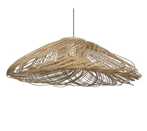 [181937 | MEJ8842] LAMP. COLG. 1L E27 T/SOMBRERO BAMBOO (D550MM)