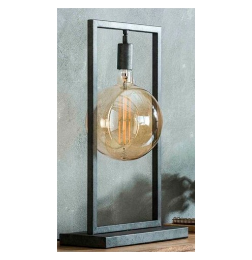 [180136 | TL-710206] Lamp. Mesa1L E27 Metal Negro Rect. (200X400MM)