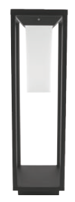[033037 | 033037 B6] Bolardo 1L E27 Rect. Alum. Negro+Plastico (150x150x600)mm Ip54