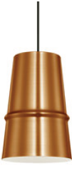 [200301 | T7971 COBRE] Lamp. Colg. 1L E27 T/Campana Alum. Cobre+Blanco (D200xH300)mm