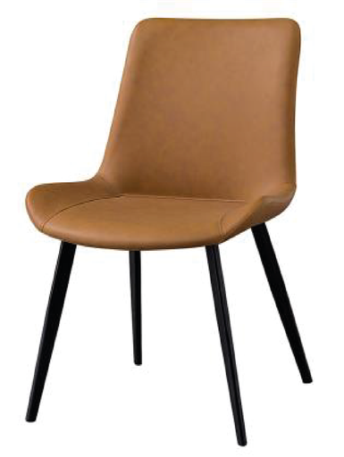 [161108 | C001# BROWN] Silla Café Micro Cuero+Patas Metal (59x51x84)cm