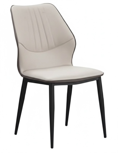 [161109 | C006#] Silla Blanca Micro Cuero+Patas Metal (50x47x88)cm