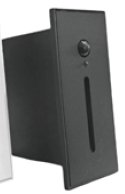 [033172 | CT1-Sensor NEGRO] Spot Pared/Grada Led. Rectan. C/S Mov. Emp. Alum. Negro 3w 3k (85-265)v (L90xA40)mm IP54