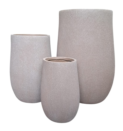 [155155 | LT14782-3S T1] Maceta Fibra Barro Cono Alto Pequeña (25x25x40)cm P188 Cafe