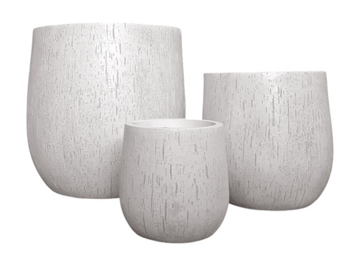 [155165 | LT14922-3S T2] Maceta Fibra Barro Redonda Pequena (32x32x32)cm P117 Anti Blanco