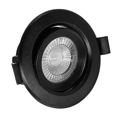 [010572 | 02DL-AP3-R5W-3000K NEGRO] O.B. Led Movil Red. Negro 5w 3k 100-240Vac 400lm (D90x42)mm
