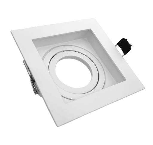 [010164 | 135A16 BL] O.b. GU10 Emp. Movil Cuad. Alum. Blanco (100x100xH40)mm