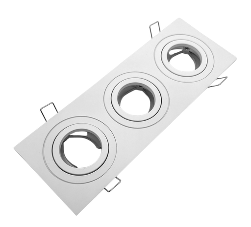 [010120 | 186-3A16] O.b. 3L GU10 Emp. Movil Rectan. Alum. Blanco (260x92)mm