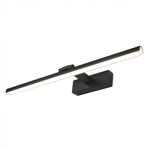 [181361 | B-6358-560] Aplique Pared Led Moderno Lineal Ang. Ajust. Vamp Alum. Negro+Pc Blanco 12w 3k 110v (L560xA170)mm