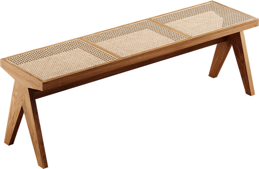 [161118 | Y137-1#] Reposa pies Madera Clara+Metal (135x37x43)cm