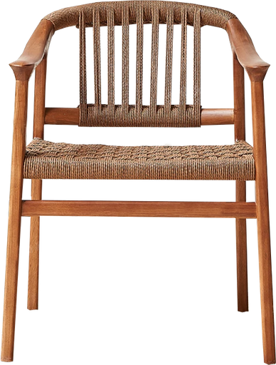 [161119 | Y155#] Silla Ext. Nordica+Tela Tejida Ratan+Madera (58x58x79)cm