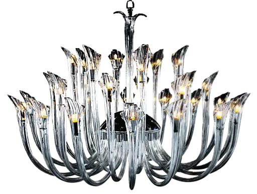 [192056 | 640147 32L] Lamp. Colg. Moderna 32L G9 Iris Cristal Claro (D1000)mm